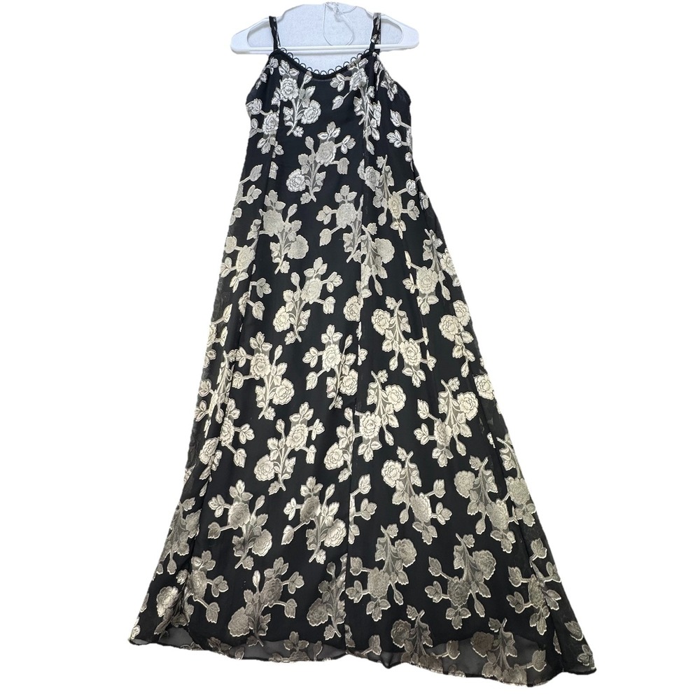 VTG‎ USA Made Black Chiffon Dress Y2K Whimsigoth Fairy Grunge Witchy SZ Medium